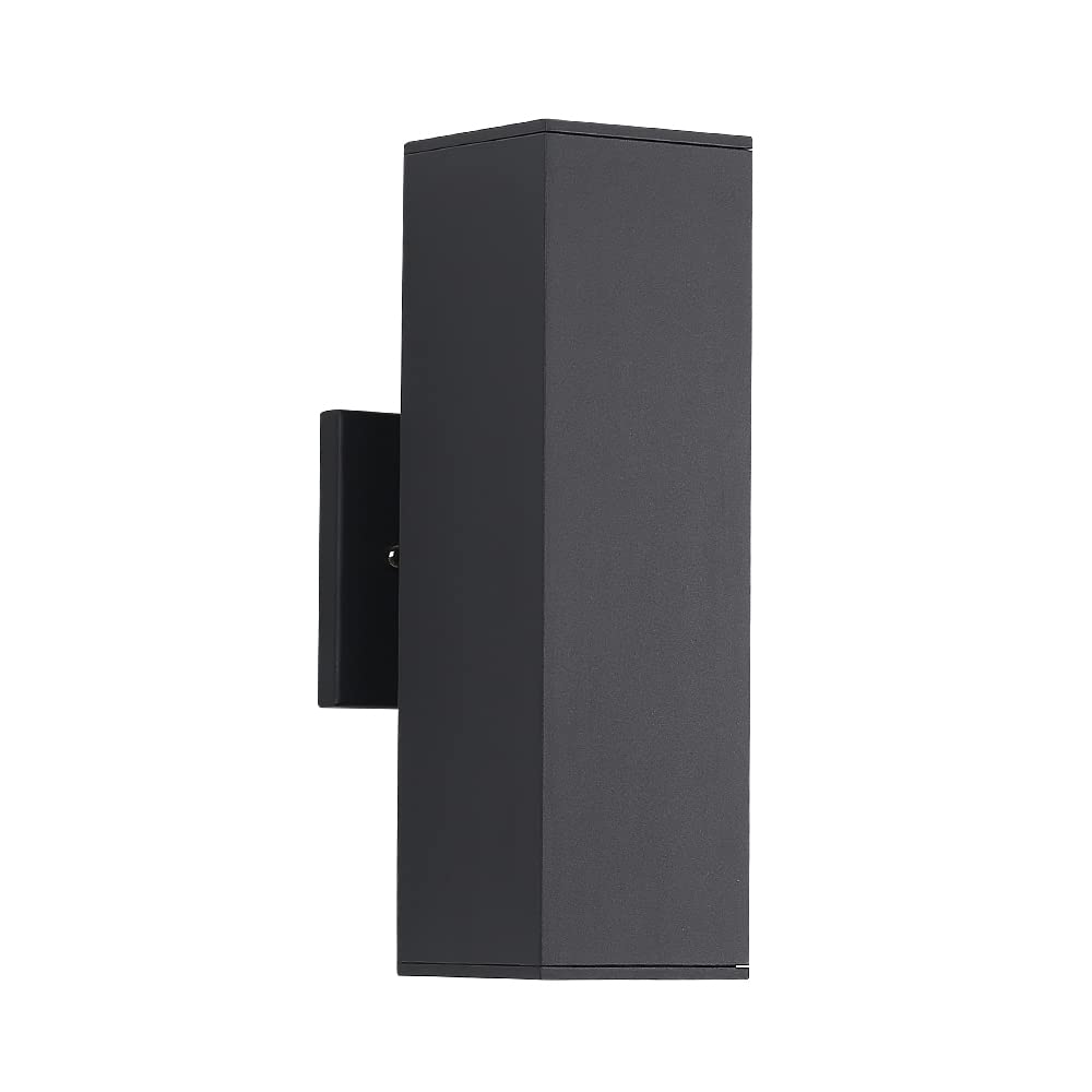 Cerdeco Aluminum Outdoor Wall Sconce, Up Down Light Fixture, Matte Black, UL Listed, Model 37858TZ
