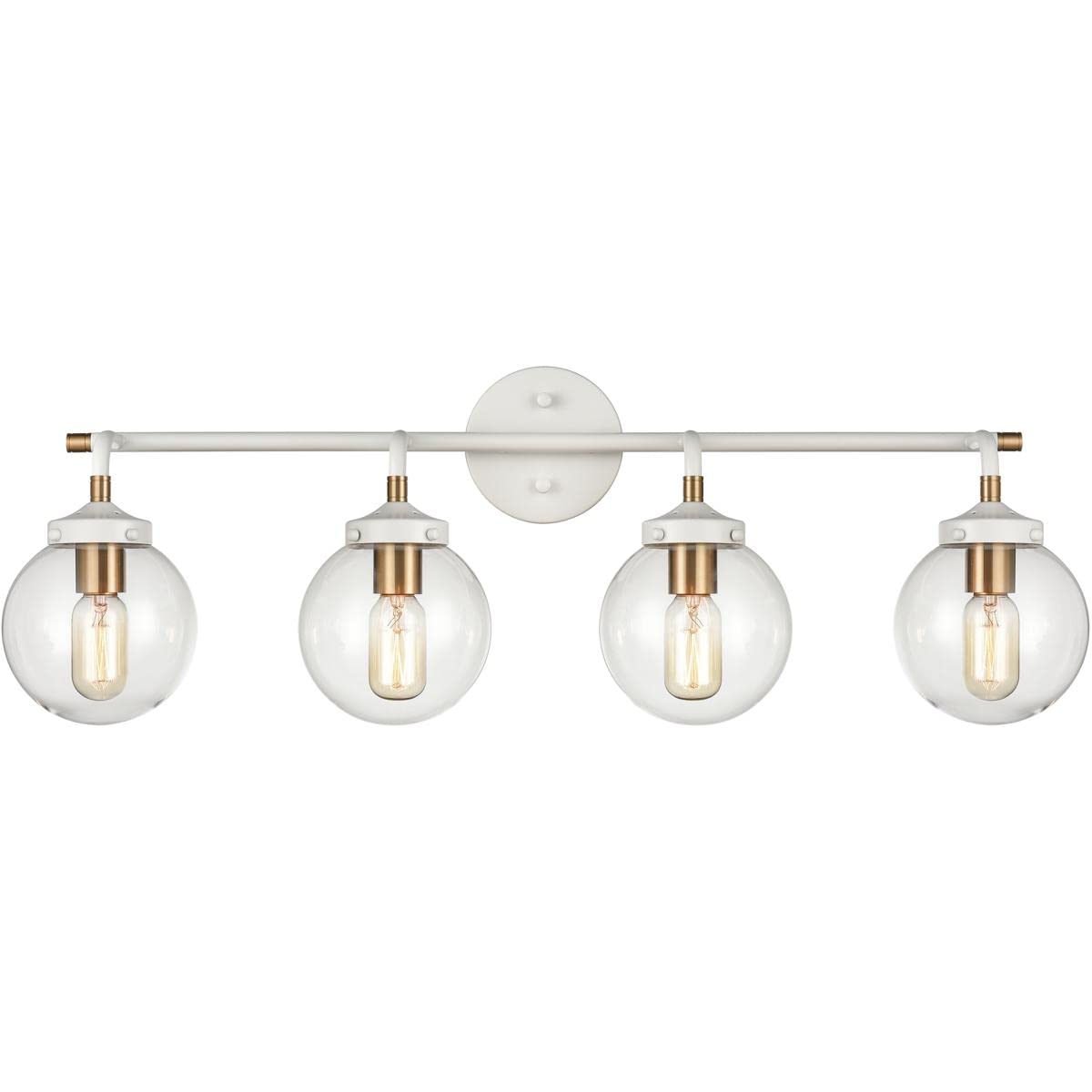 Elk Home 4-Light Boudreaux Vanity Light In Matte White With Clear Glass - Modern Style