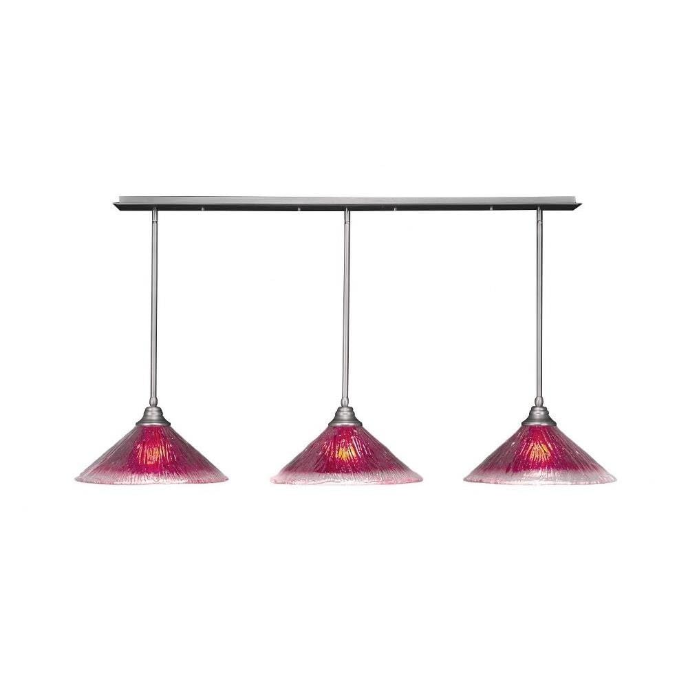 Toltec Lighting 3 Light Linear Pendalier in Brushed Nickel (48-BN-716)