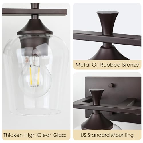 Bathroom Vanity Light Fixtures Over Mirror,3 Light Modern Vanity Lighting With Clear Wine Glass Bathroom Lighting Bath Wall Lamp