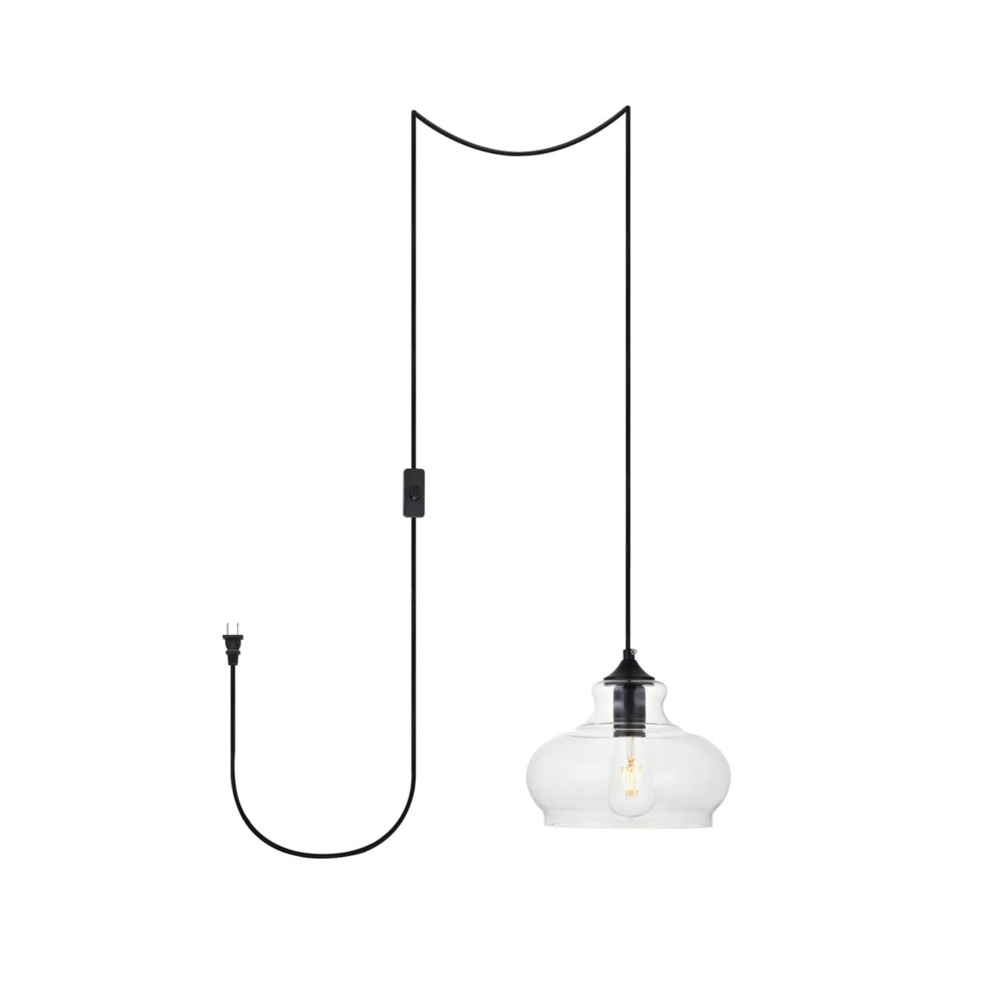 Living District Destry 1-Light Mid-Century Metal Pendant in Black Finish