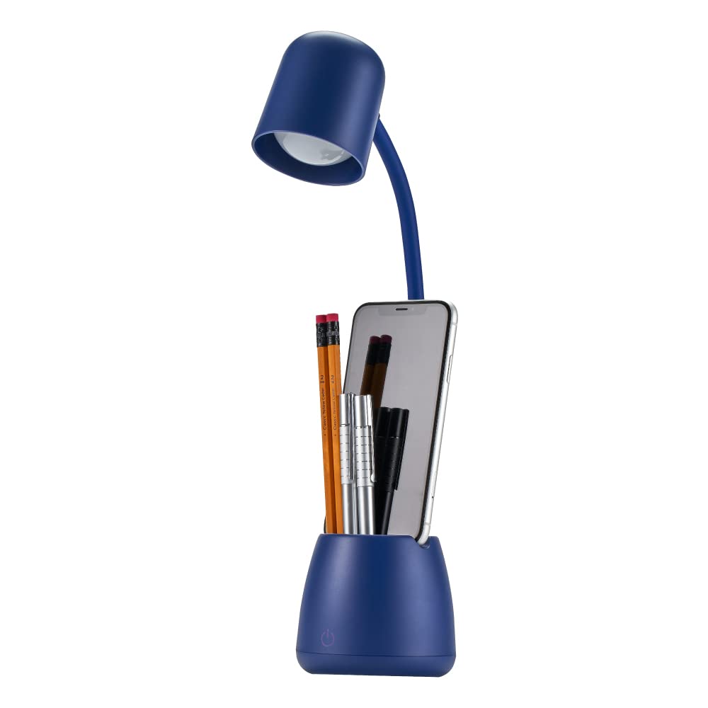 Bostitch Office LED2105-NVY Dimmable Lamp with Storage Cup, Three Brightness Levels, Touch Sensitive Dimmer, Energy-Efficient, Blue