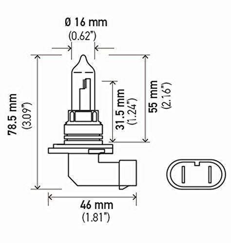 HELLA 9005 High Wattage Bulbs, 100W, 12V, Twin Blister Pack