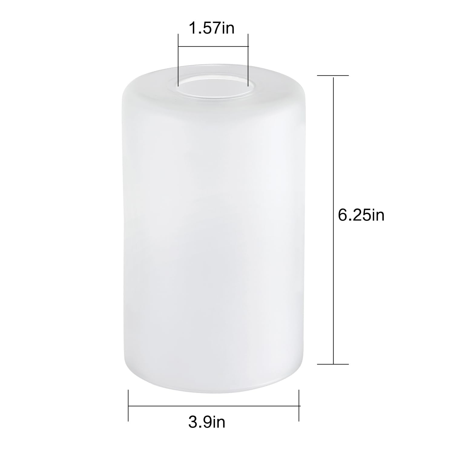 Eidonta Glass Shade Covers - 8 Pack, Frosted White, 5.9in Height, 3.9in Diameter, 1.65in Fitter for Chandelier & S