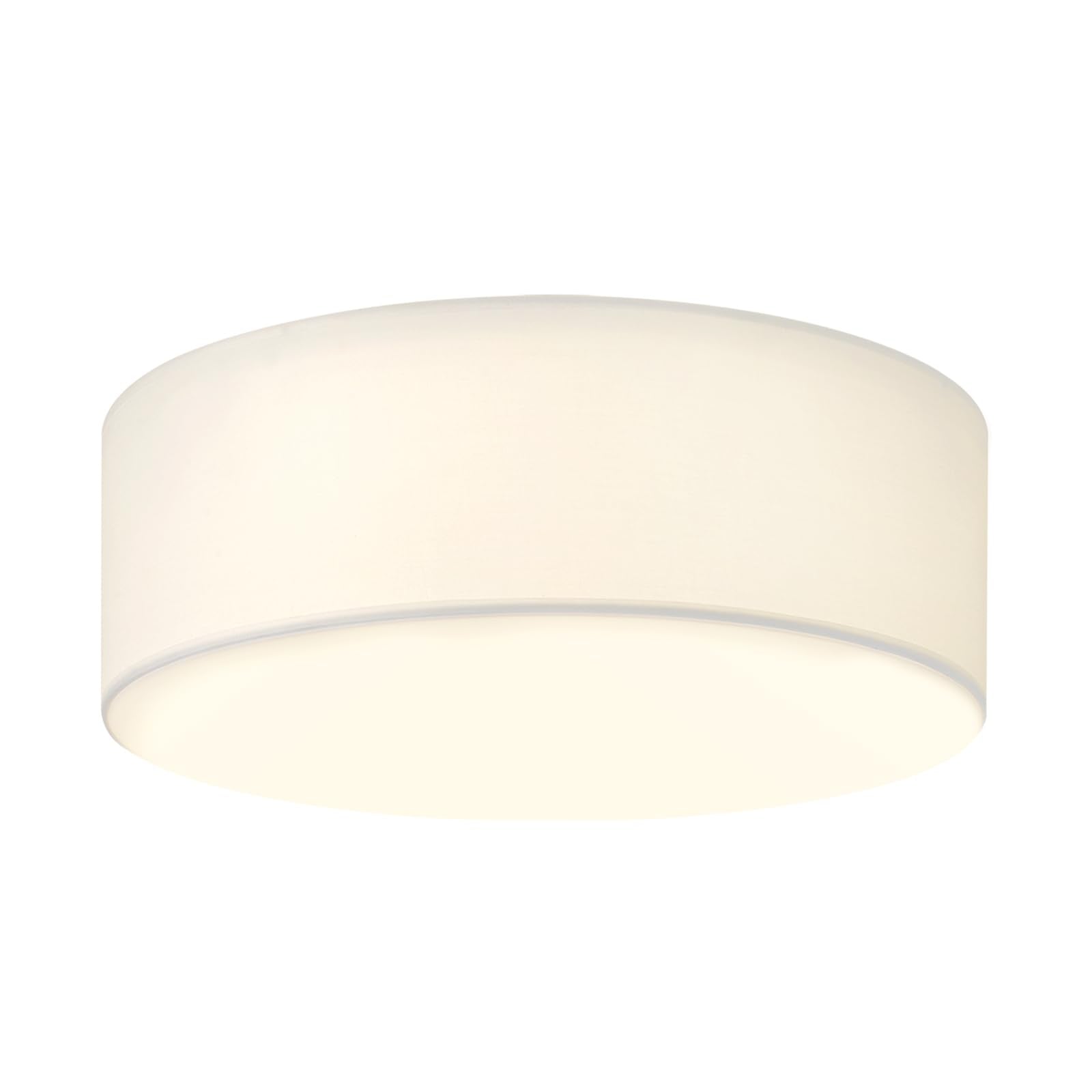 Calokes 18-Inch Large Flush Mount Ceiling Light Fixture With White Fabric Shade  Modern Drum Closed To Ceiling Lighting For Living Dining Room  Bedroom  Kitchen  Foyer - Farmhouse Lamp & Chandelier