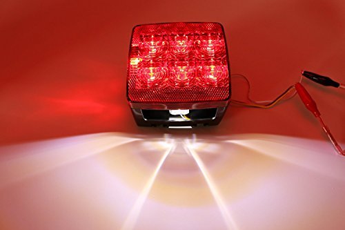 Led Submersible Trailer Tail Lights, Under 80&quot; Combo Stop, Turn And Tail Functions With License Plate (Made In The Usa)