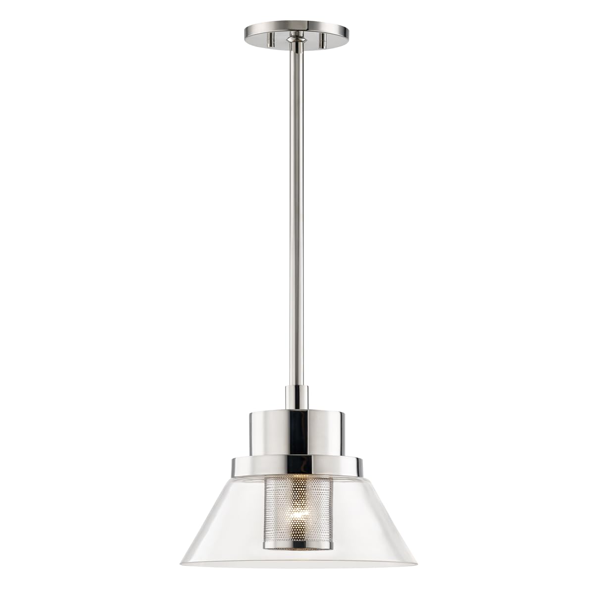 Hudson Valley 4031-PN One Light Pendant from The Paoli Collection, Small, Polished Nickel, 4 Count