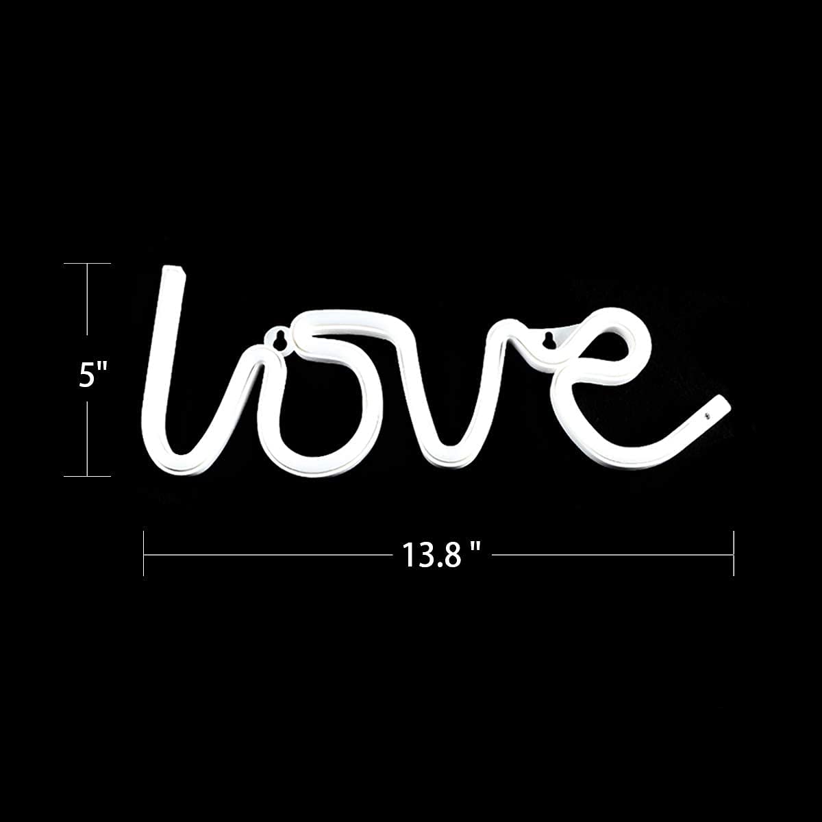 MIRADH Neon Love Signs Light 13.70 LED Love Art Decorative Marquee Sign - Wall Decor/Table Decor for Wedding party Kids Room Liv