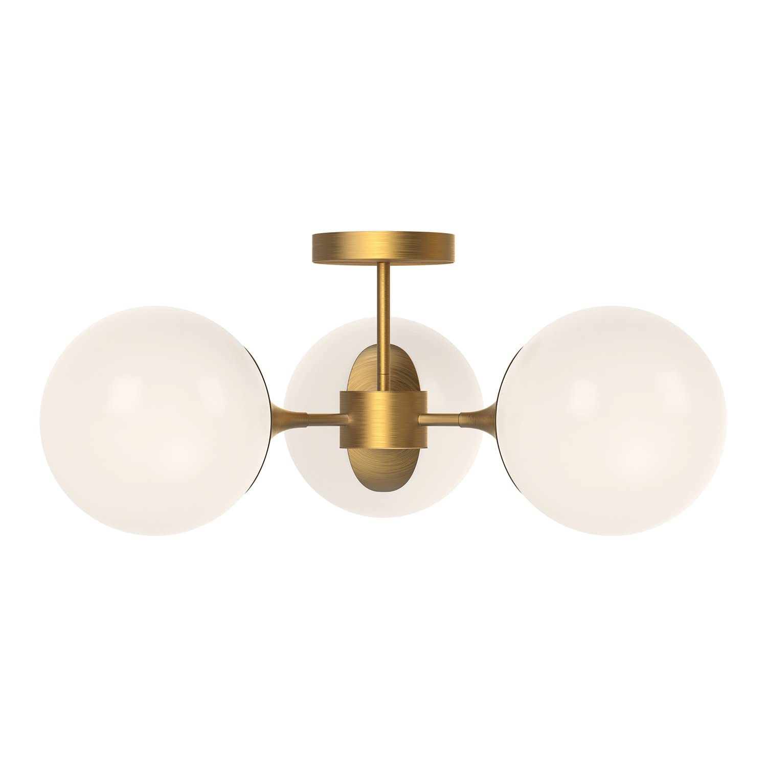 Alora Mood SF505326AGOP Nouveau Semi Flush, Aged Gold/Opal Matte Glass