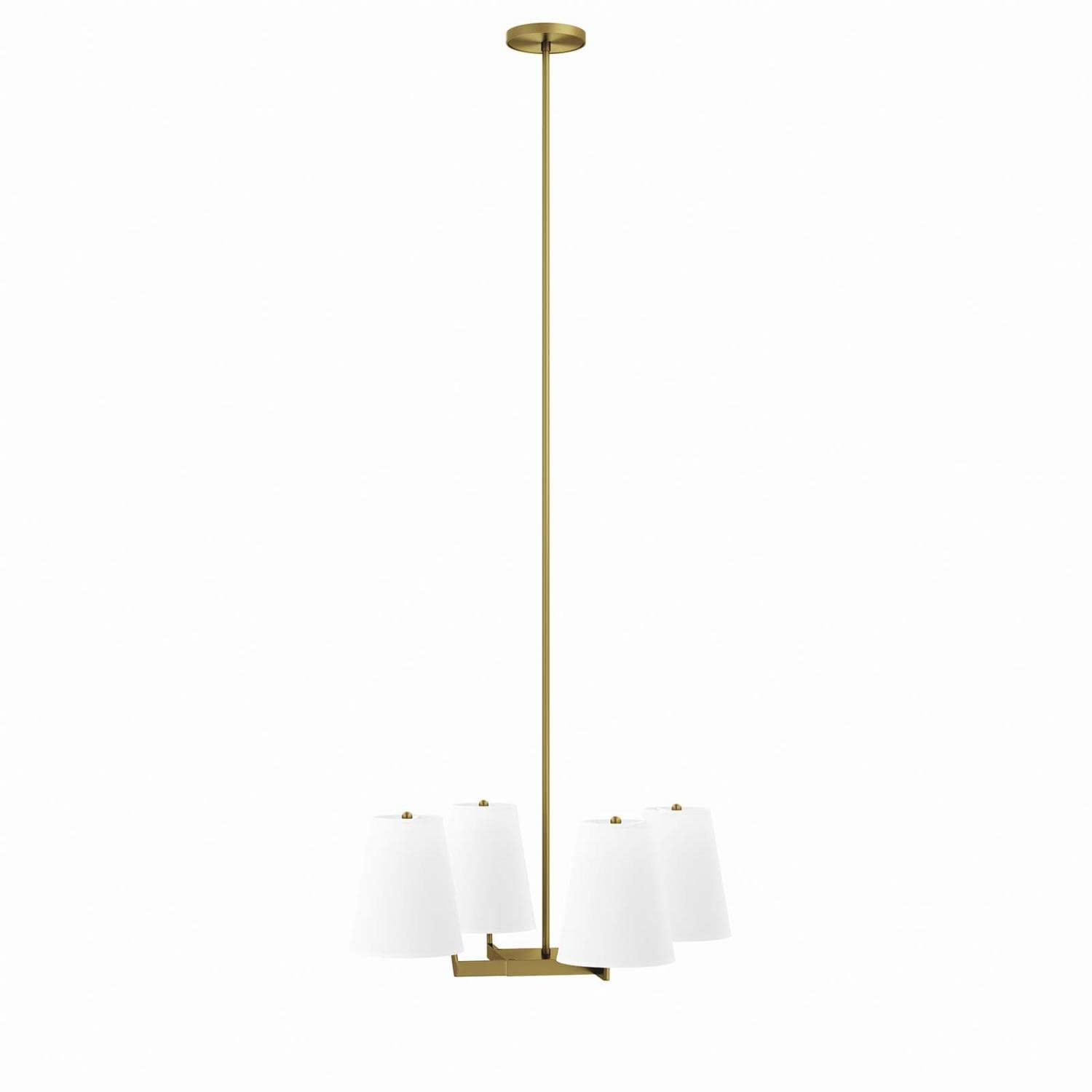 Mercer 4-Light Pendant Light In White Satin Brass