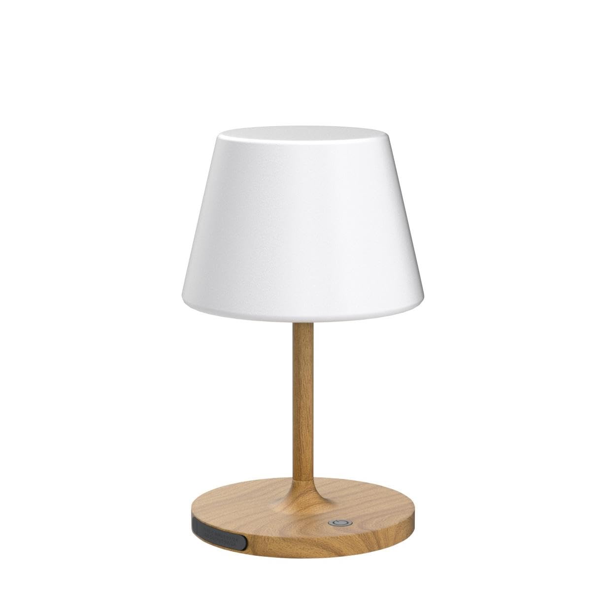 WEILAILUX Outdoor Waterproof Table Lamp, Cordless 4000mAh, Touch Dimmable, 9.6in Wood Grain, Model WL-3666