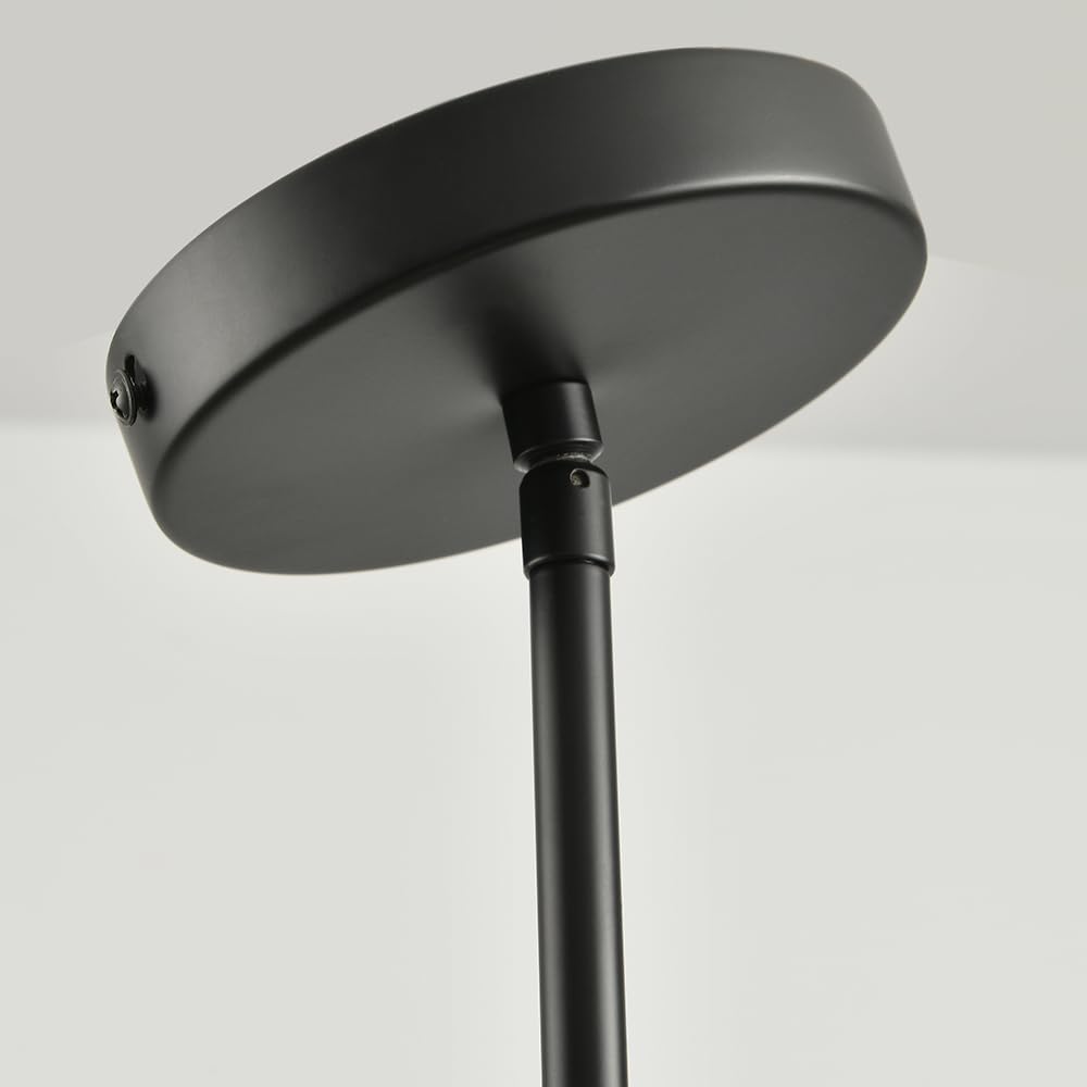 Klss Black Pendant Lights Kitchen Island - Seeded Glass Pendant Light Fixture Multiple Stems Rods (3 Pack With Rod Seeded Glass)