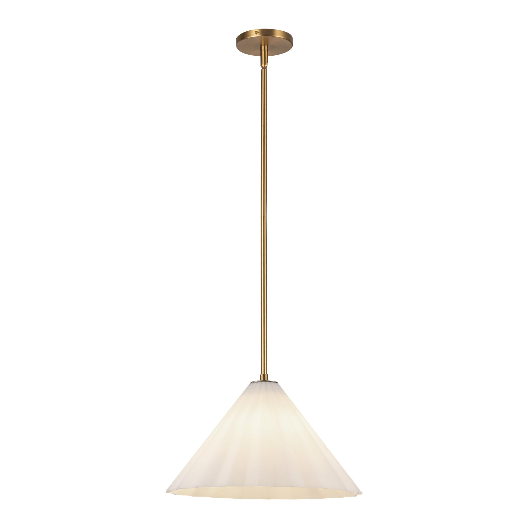 Alora Mood PD451814AGOP Serena Pendant, 1-Light 1 Watts, Aged Brass/Opal Glass