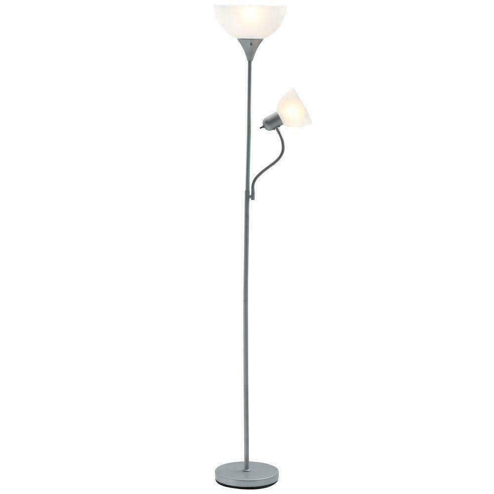 Hampton Bay 71.5 in. Silver Floor Lamp