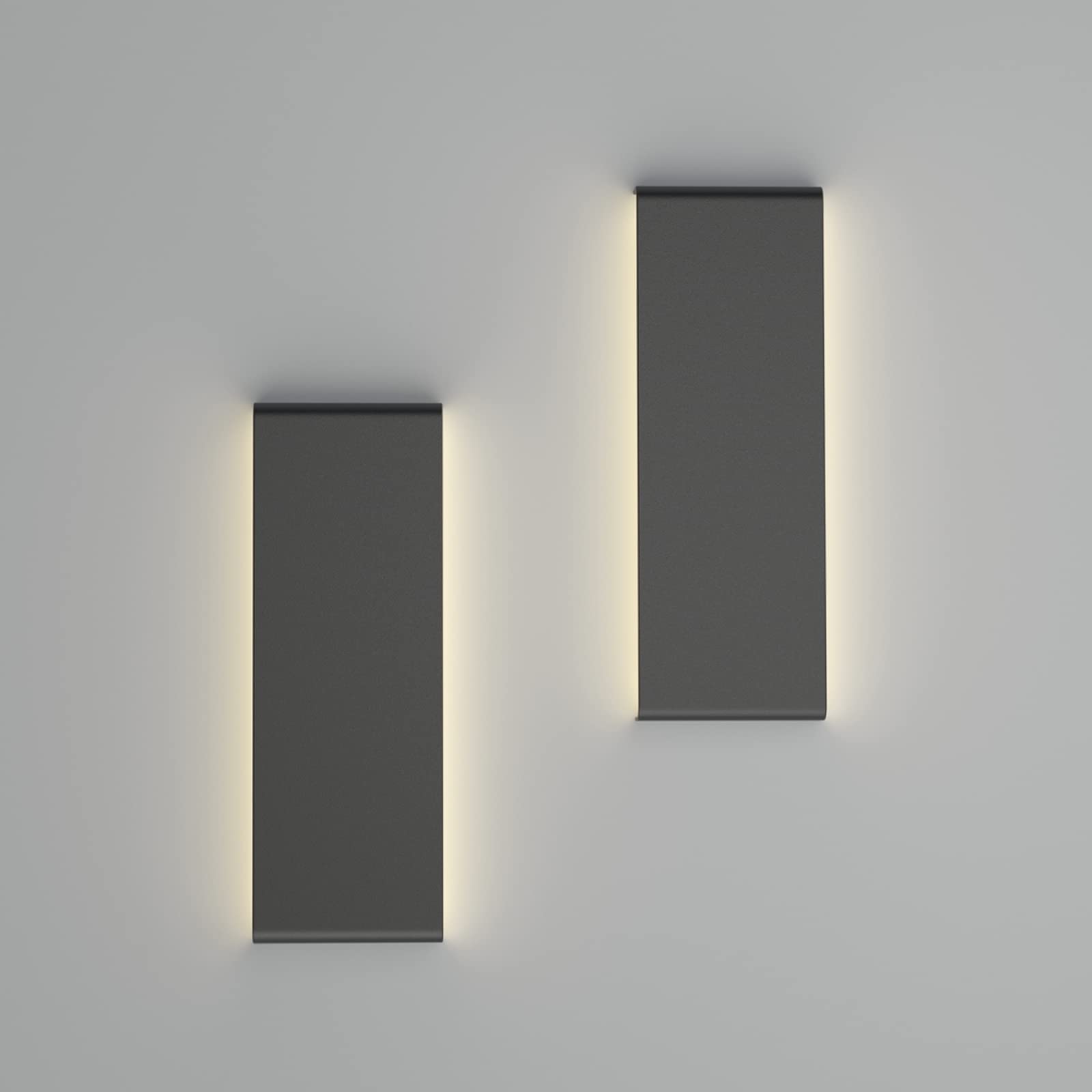 Ralbay LED Wall Sconce 2-Pack, 15.7in Matte Black, Aluminum, 14W Warm White Light 3000K, Model 086291023232