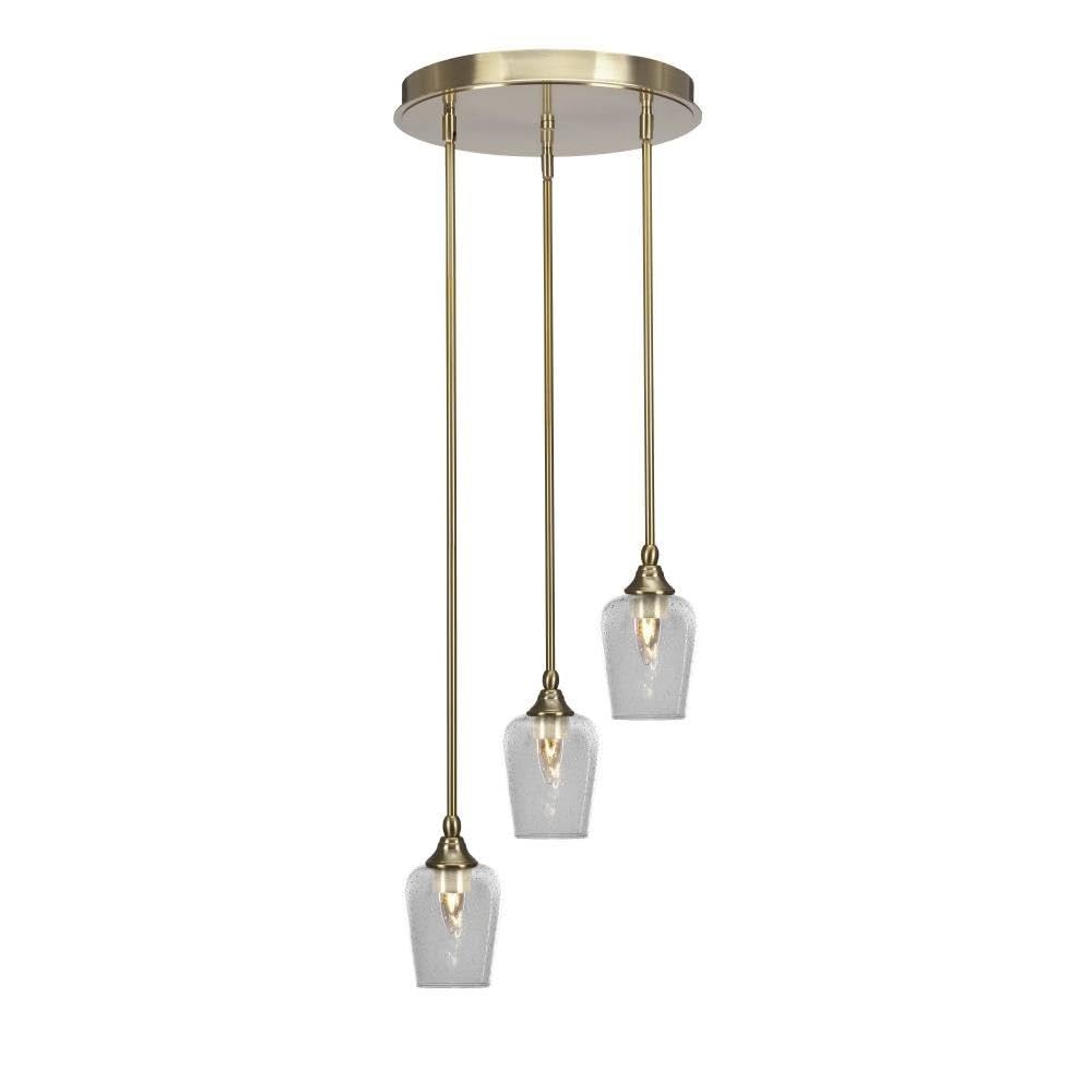 Empire 3 Light Cluster Pendalier in New Age Brass (2143-NAB-210)