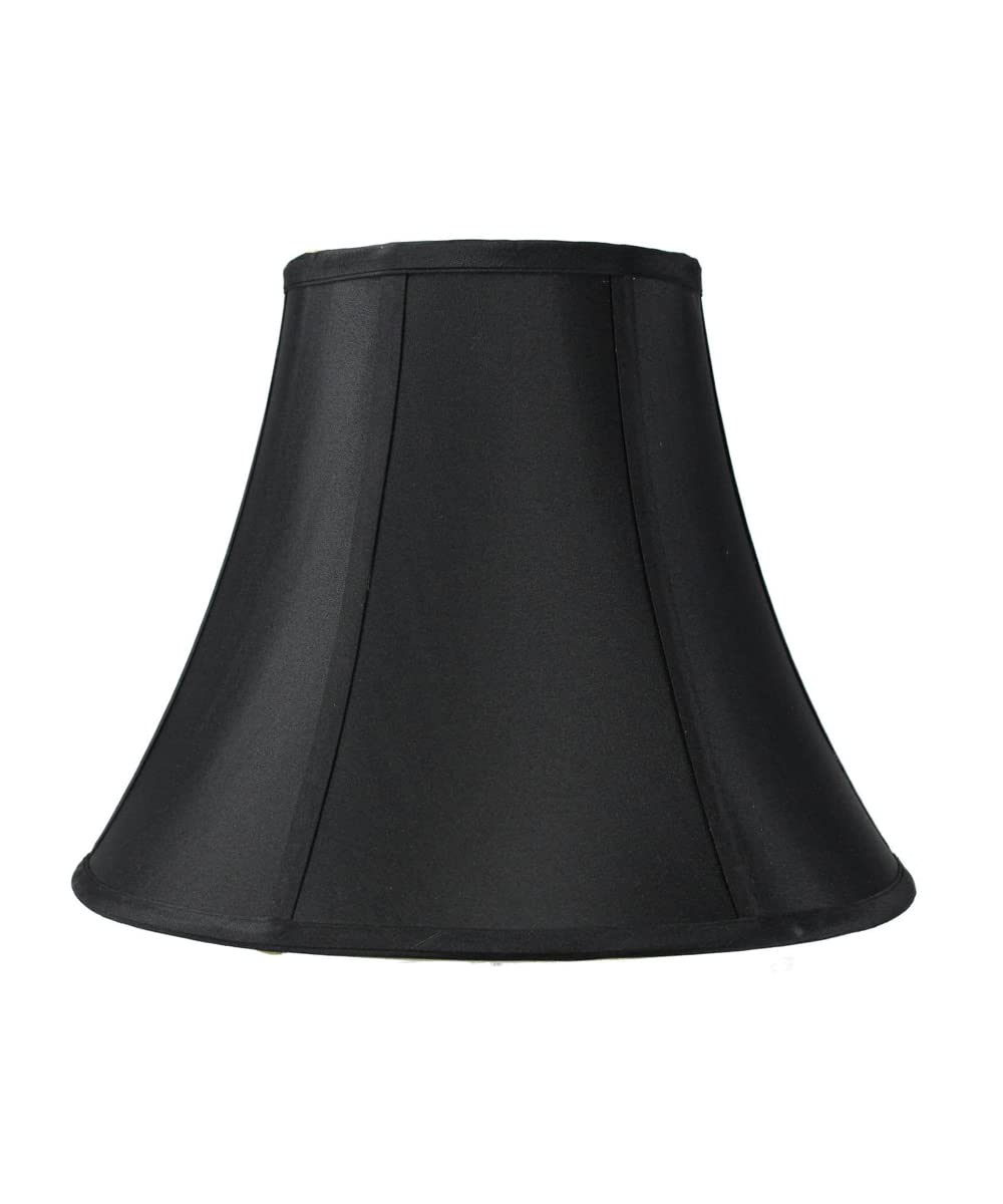 HomeConcept Bell Lampshade - 7x14x11 Black with Gold Lining, Brass Spider Fitter, Medium Size