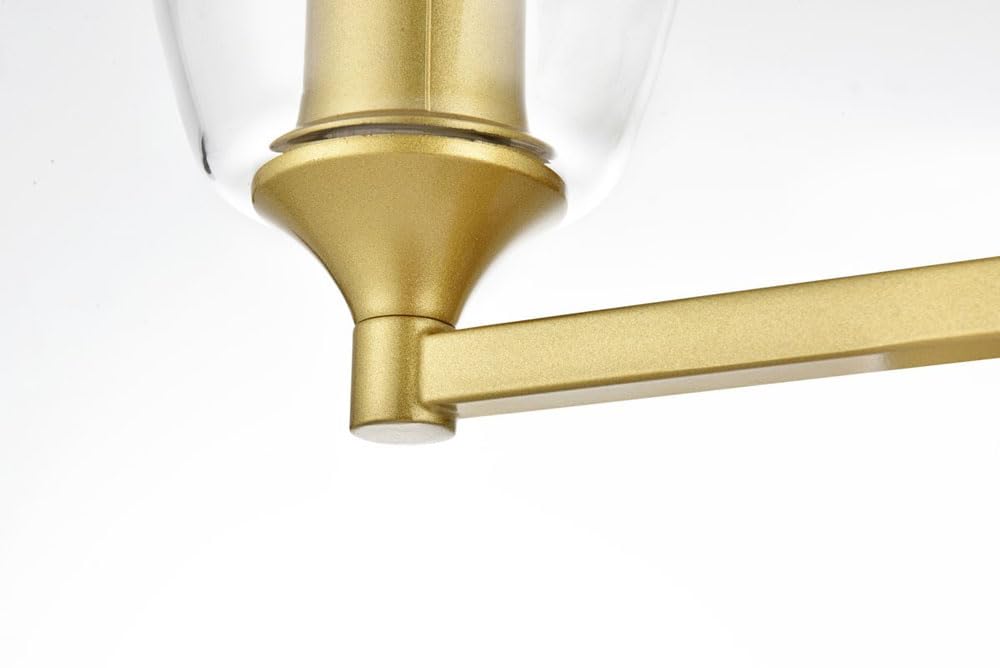 Living District Gianni 4-Light Iron & Glass Bath Sconce in Brass/Clear