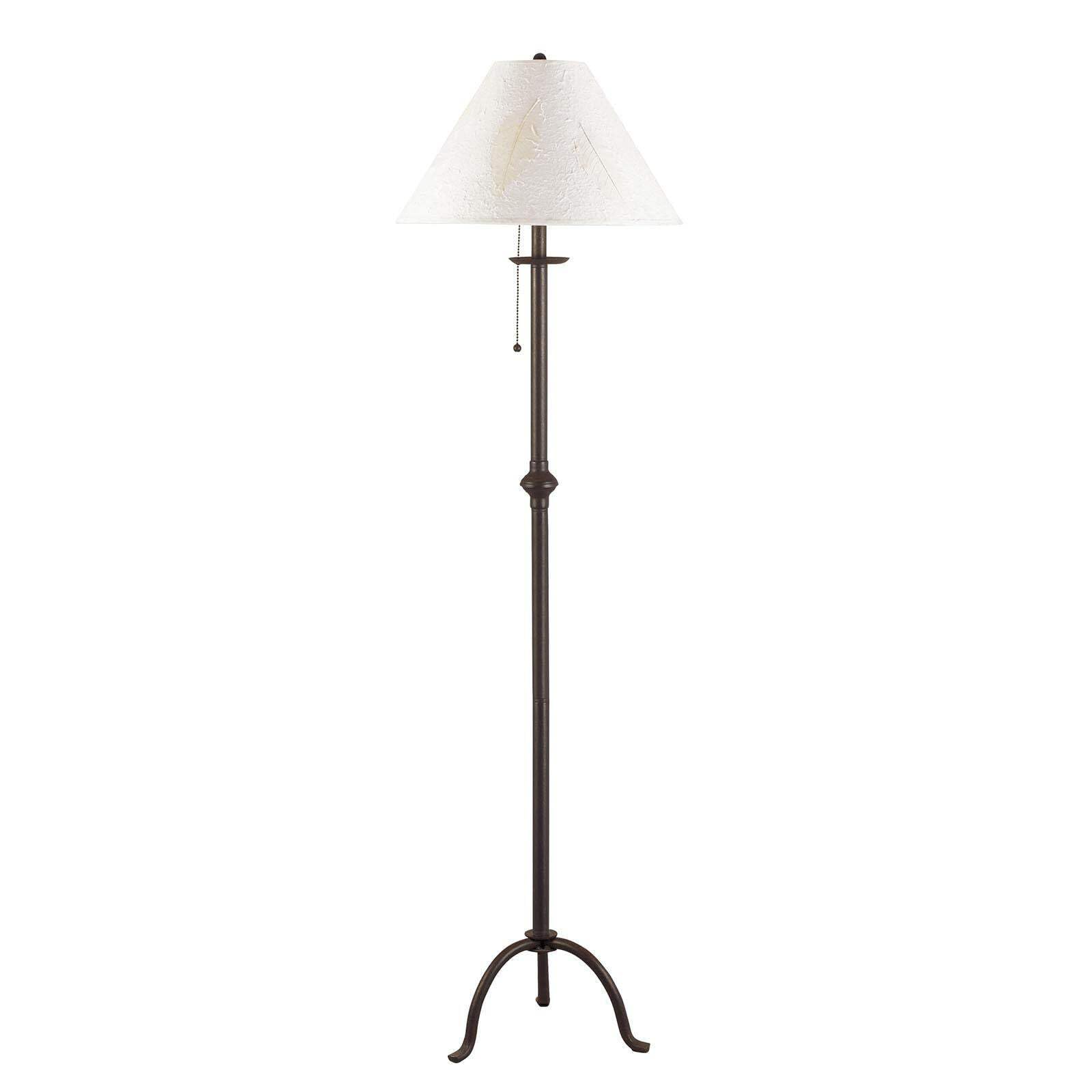 Homeroots Traditional Floor Lamp, 57 In., White Empire Shade, Black Finish