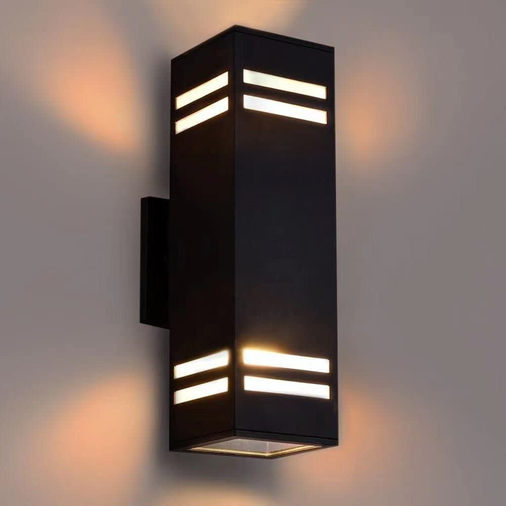 Iyogaled Up And Down Outdoor Wall Lights Fixture - Etl Listed, Aluminum Waterproof Wall Mount Square Design- Modern Exterior Lig