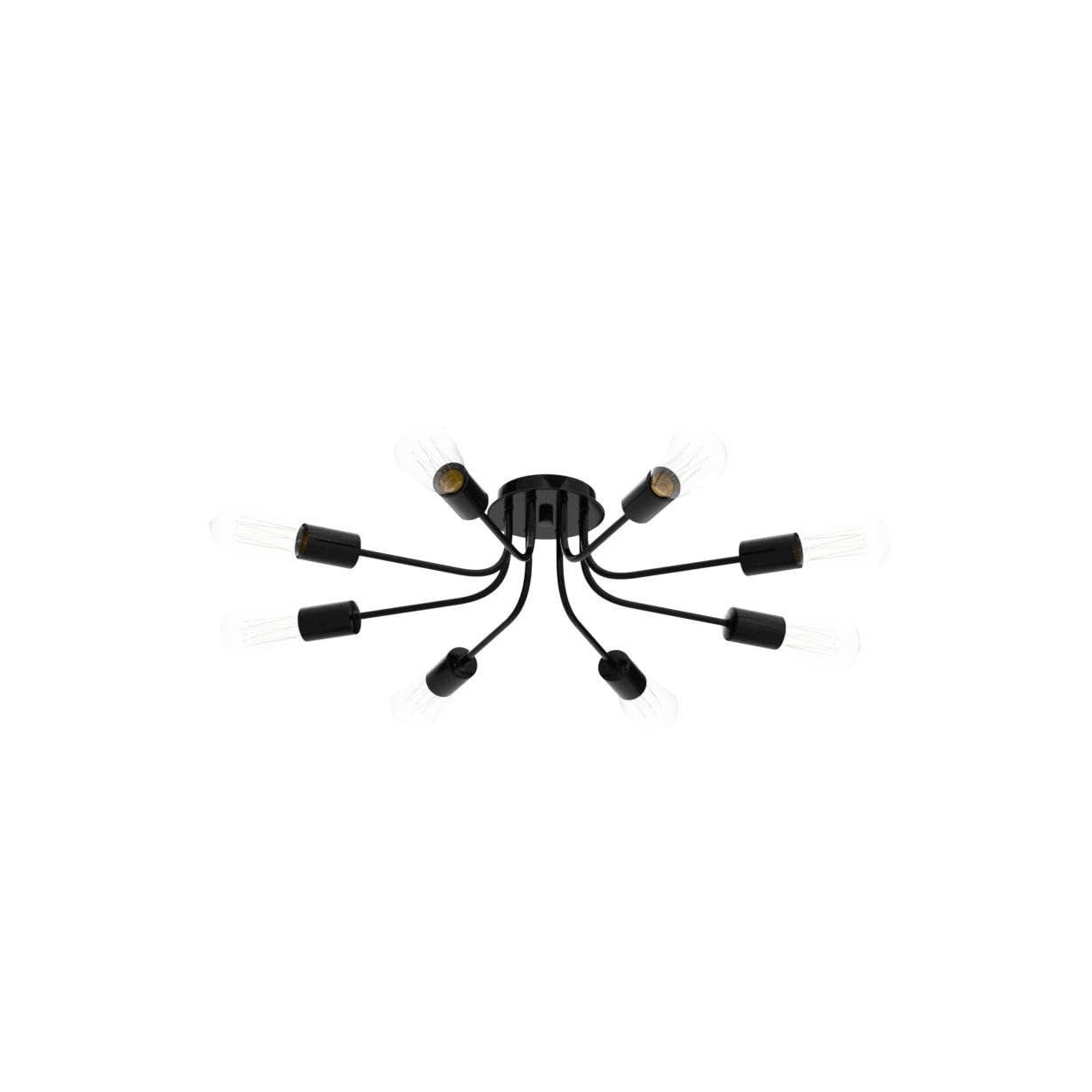 Tuluce 10 Lights Ceiling Light Vintage Metal Semi Flush Mount Light Ceiling Lamp Black Chandelier Lighting Fixture For Living Ro