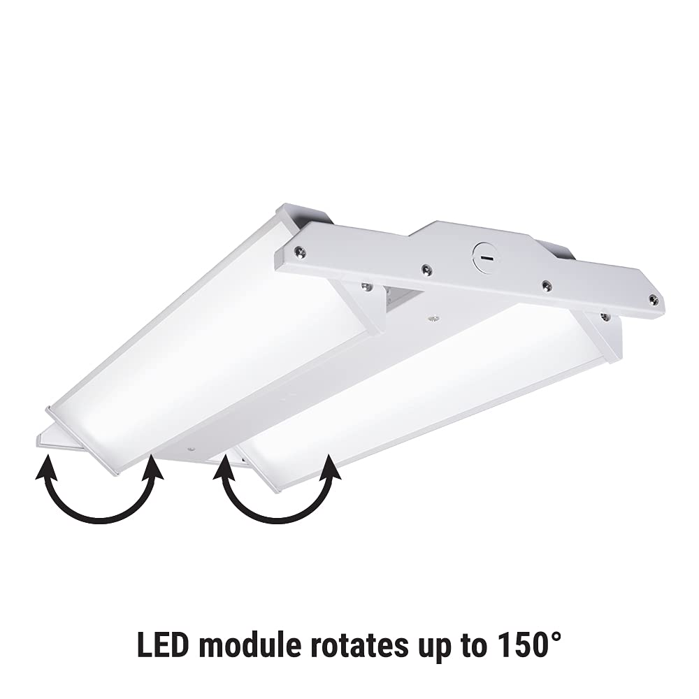 Metalux Highbay Linear Light, Aimable Optics, Alloy Steel, Model HBLAO2350C, White
