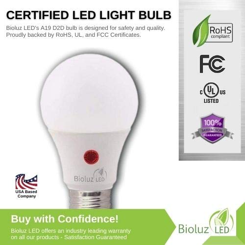 Bioluz Led Dusk To Dawn Light Bulb, 9W (60W Equivalent) A19 Led Light Bulb With Photocell Sensor, Auto On/Off, 3000K Soft White
