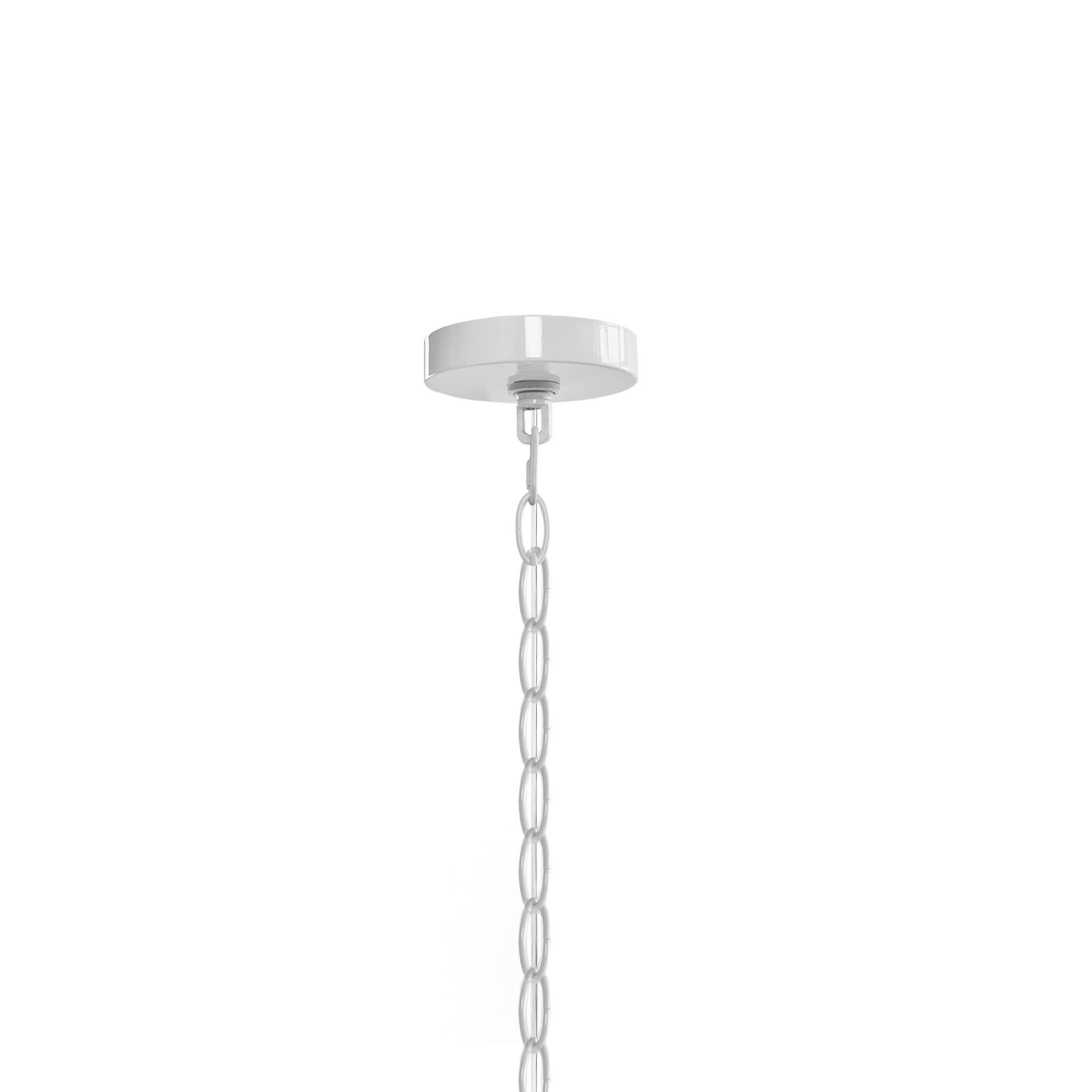Hampton Hill Mid Century Chandelier, 16.25Dia X 51.75H, White, Iron & Glass, Model Fb150-1160, Adjustable Ceiling Light For Bedrooms & Dining