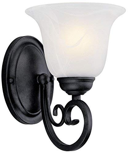 Hardware House Tuscany Bath/Wall Lighting Fixture, Glass, Black, Model 544858