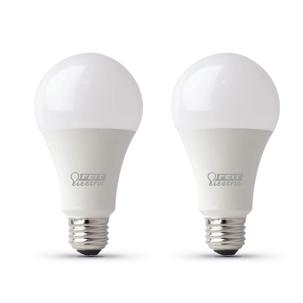 Feit Electric LED Light Bulbs, Dimmable, 3000K Bright White, 1600 Lumens, 2 Pack, E26 Base, Model OM100DM/930CA/