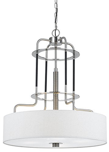 Cal 60W Metal Chandelier, Brushed Steel, Model FX-3652-4, 24inL x 24inW x 29inH
