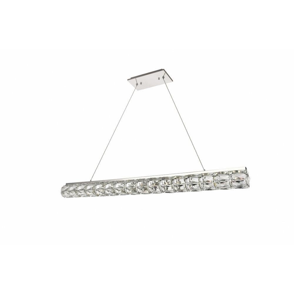 Elegant Decor Indoor Modern Valetta Integrated LED chip Light Chrome Chandelier Clear Royal Cut Crystal  48.4x3.7x3.9
