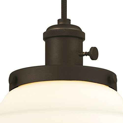 Westinghouse Lighting 6346500 Wanda One-Light Indoor Mini Pendant with Turn Knob, Oil Rubbed Bronze Finish with Frosted Opal Gla