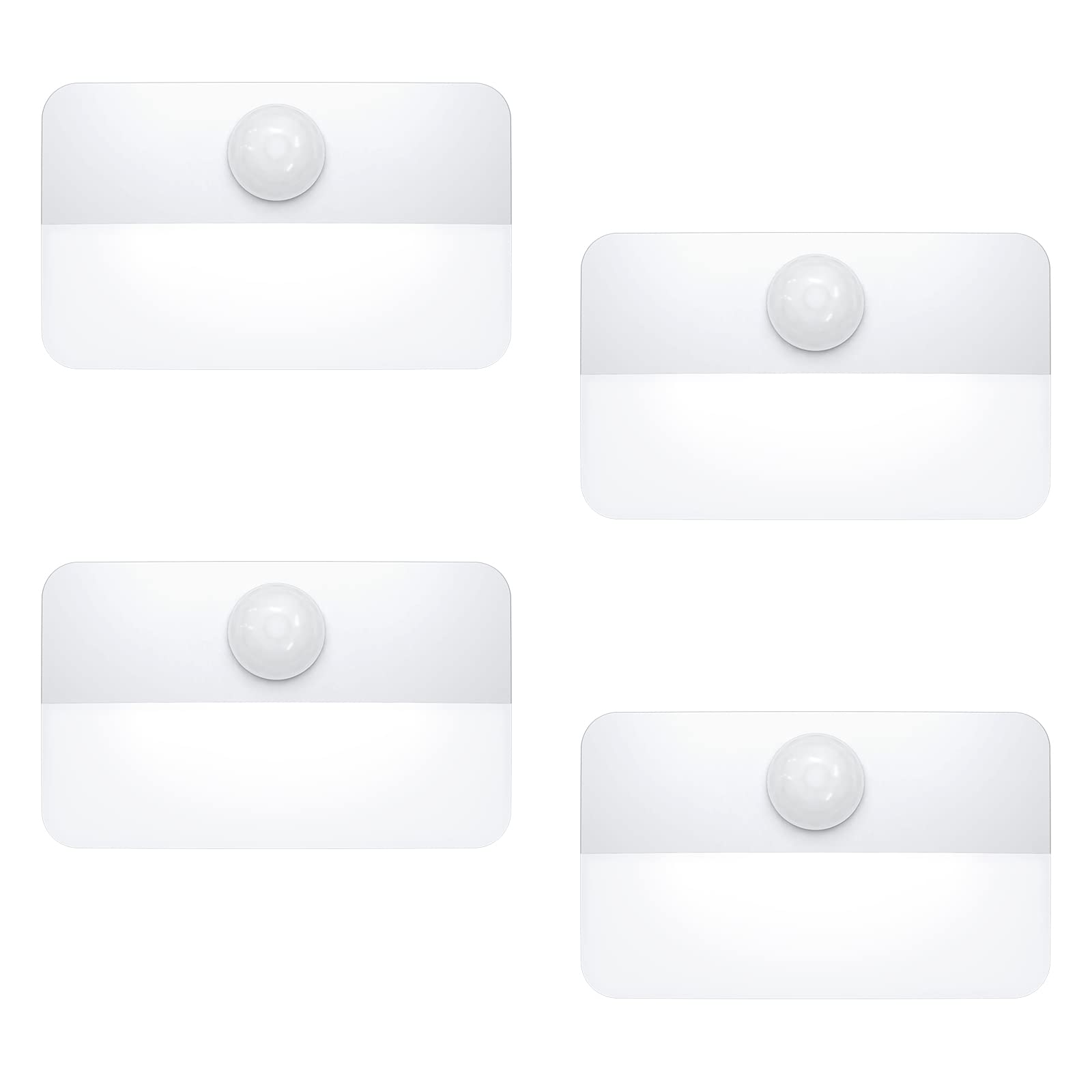 AMIR Motion Sensor Light, Cordless LED Night Light, Pack of 4, White
