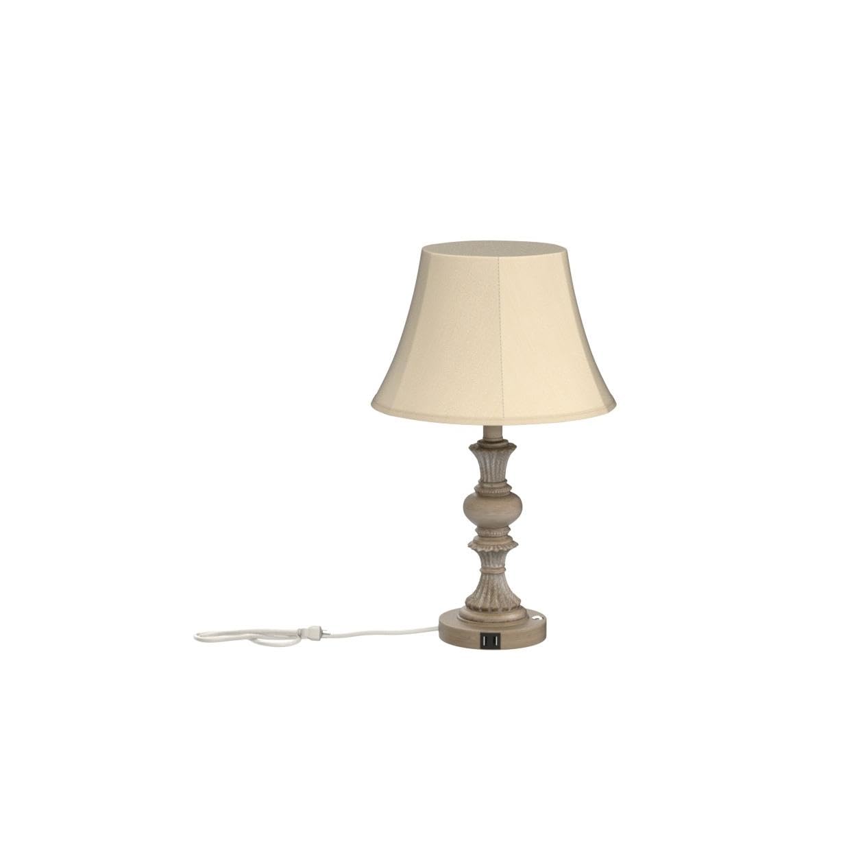 Partphoner Touch Control Table Lamp Set Of 2, 3-Way Dimmable Bedside Nightstand Lamp With 2 Usb Charging Ports, Rustic Farmhouse Desk Lamp With Faux Silk Shade For Living Room, Bedroom - Washed White