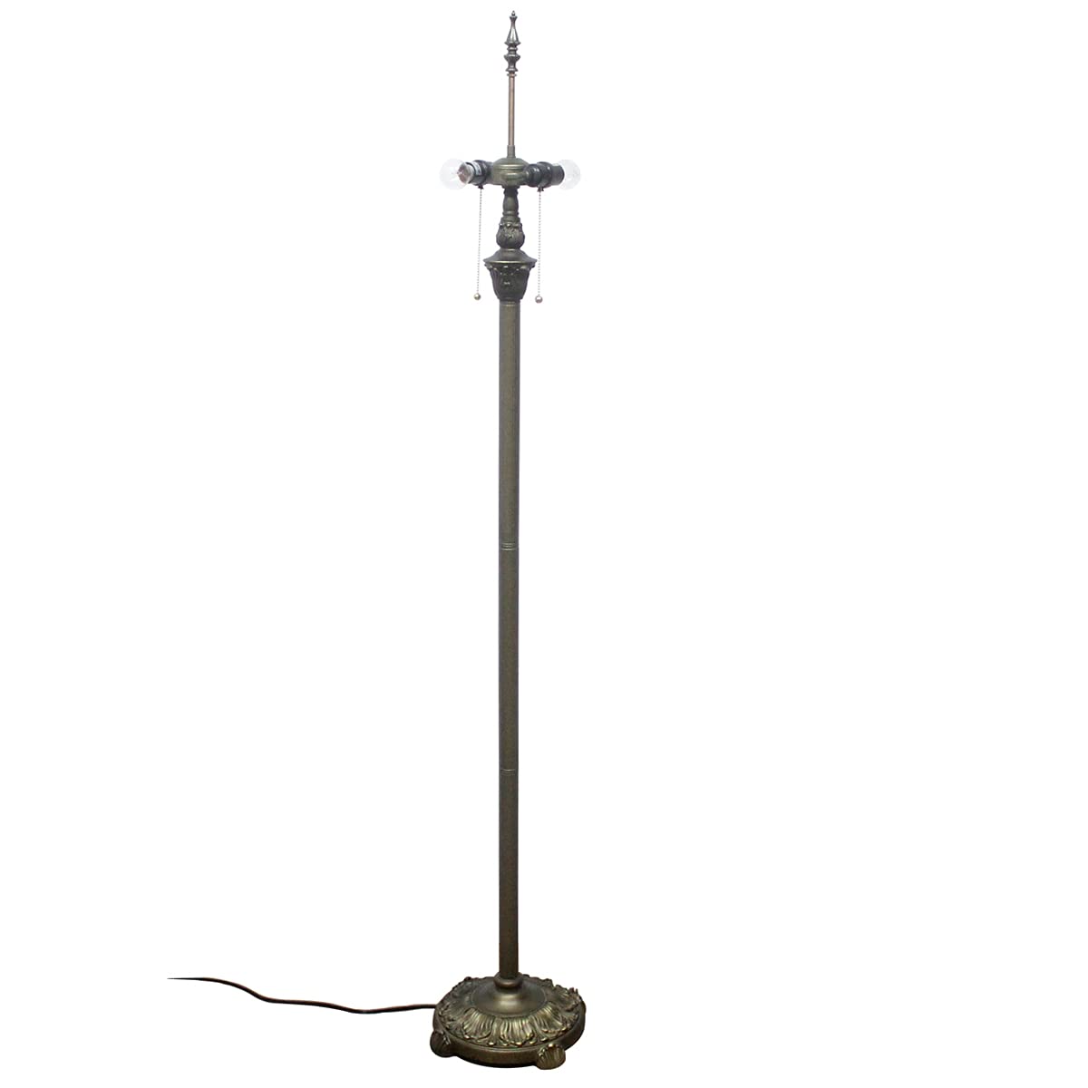 WERFACTORY Tiffany Floor Lamp Base Only, for 16-24 Inch Stained Glass Lampshade Height 64 Inch Bronze Finished Resin Base Antiqu