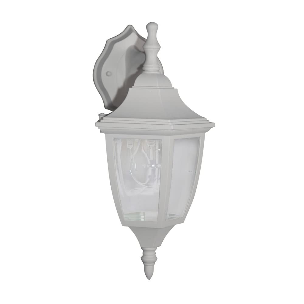 Designers Fountain 2461-Wh Waterbury Fixture, 14.25 Inch Mount, Clear Glass Porch Lights For Front Door, Patio, And Garage, Whit