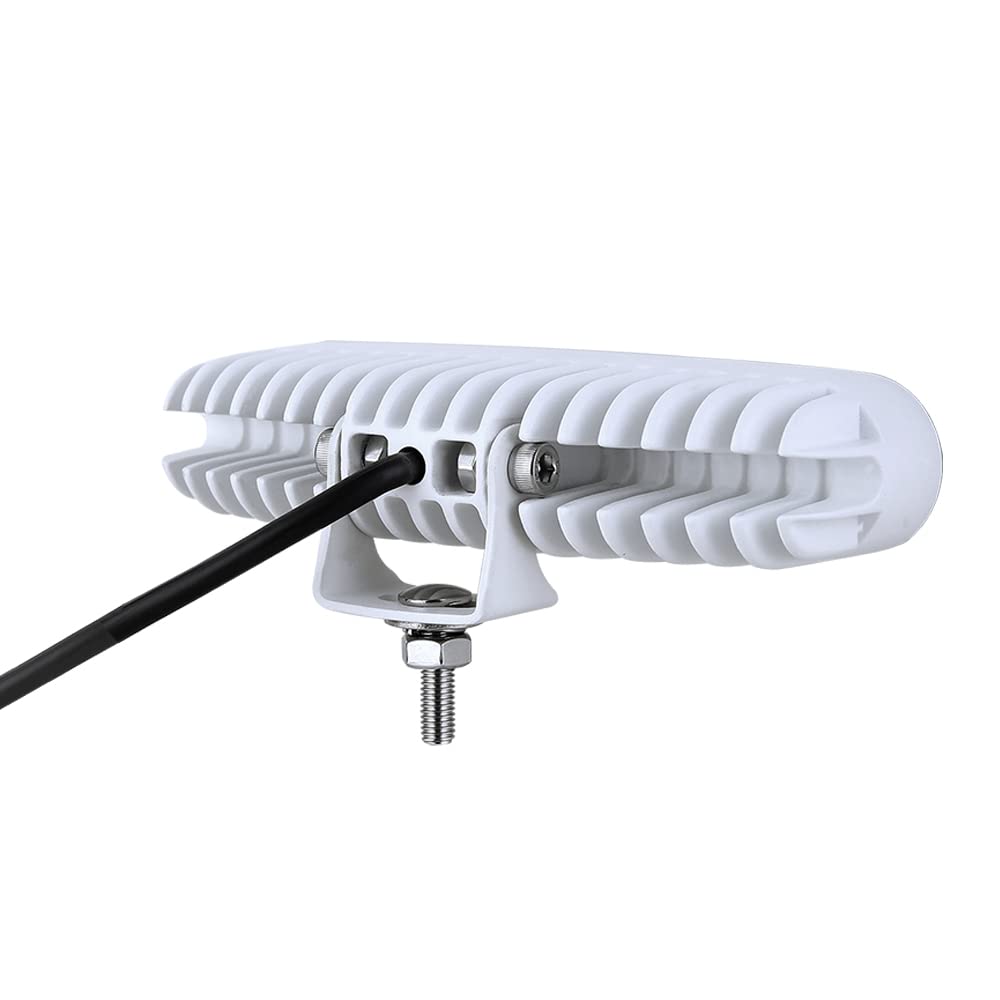 BIGLIONX LED Boat Lights, 6.5" Slim Flood Light Bar, 80W 8600LMS, IP69K, White, Aluminum, 12V/24V