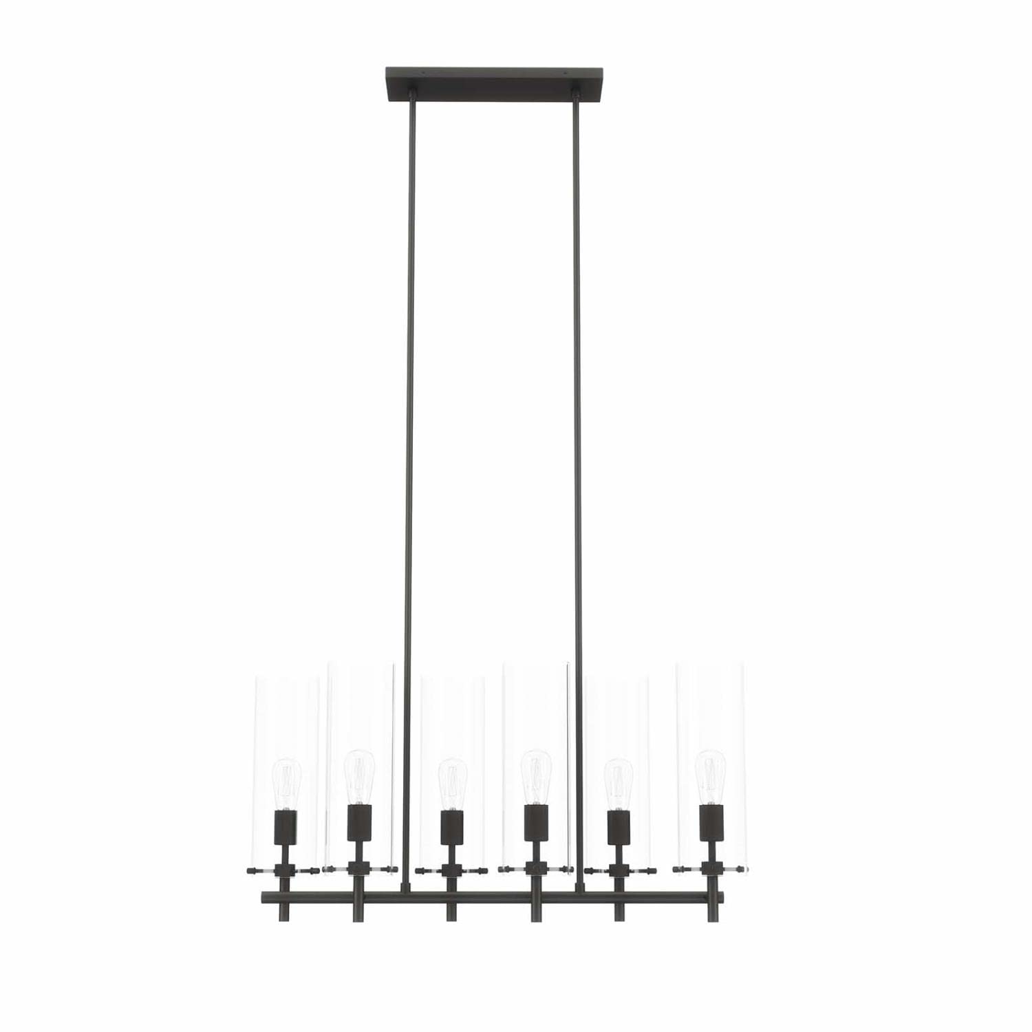 Modway Skylark 6-Light Chandelier In Clear Black