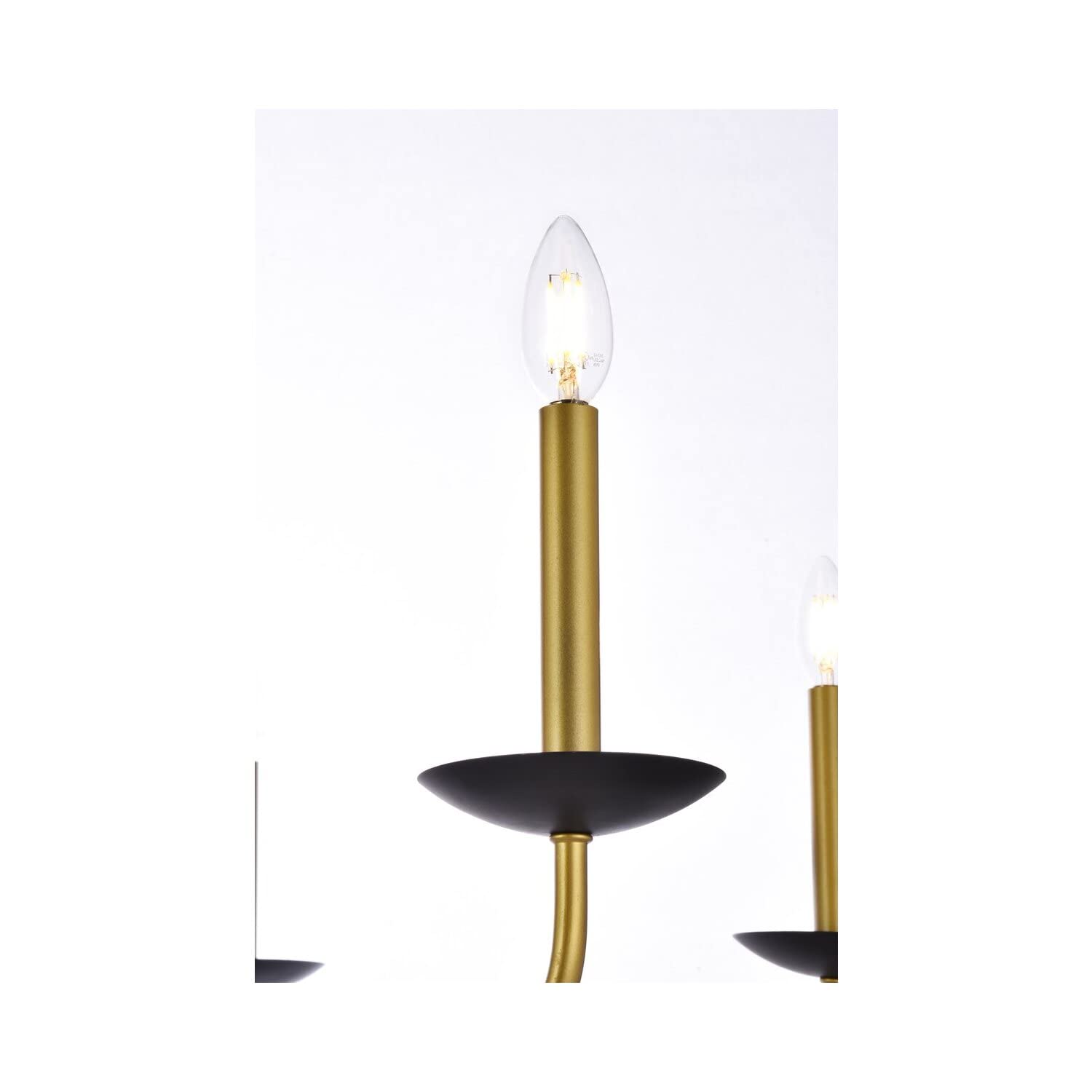 Living District Cohen 6-Light Mid-Century Metal Pendant in Black and Brass