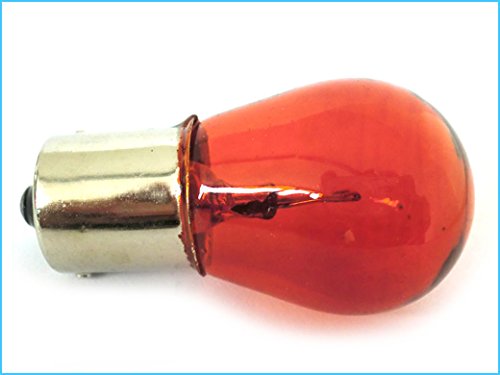 Carall 10 Pcs Car Halogen Bulbs S25 Py21W Bau15S 12V 21W Bent Pins Orange, For Headlight Car Bulbs, Beam Low/High Beam Fog Light