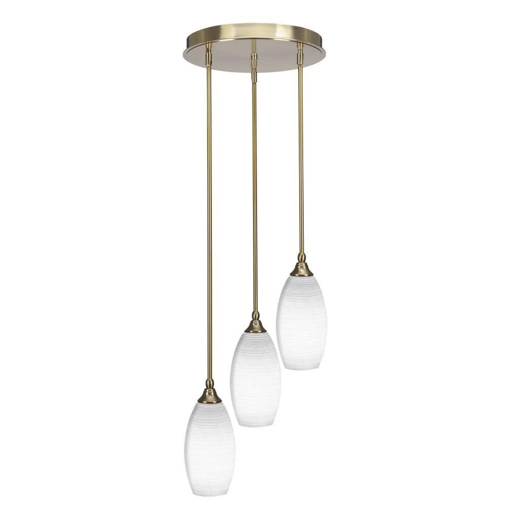 Empire 3 Light Cluster Pendalier in New Age Brass (2143-NAB-4041)