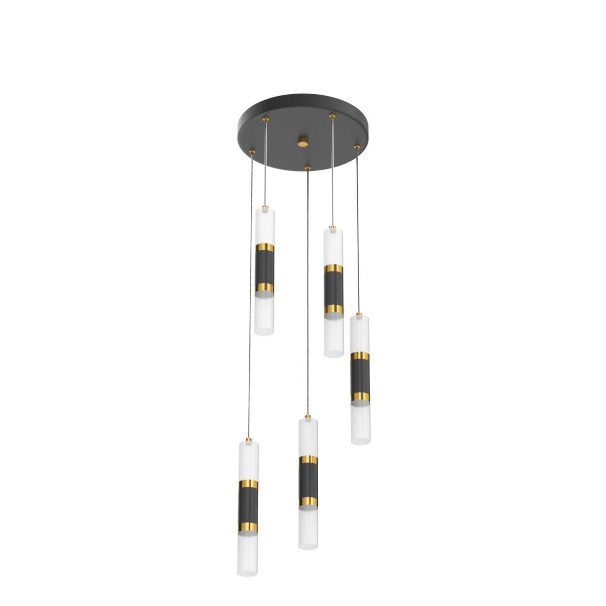 Liangmh 5-Light Modern Pendant Light Kitchen Island Light Fixture Dimmable Led Black Mini Pendant Lights Dinning Room Kitchen Bl