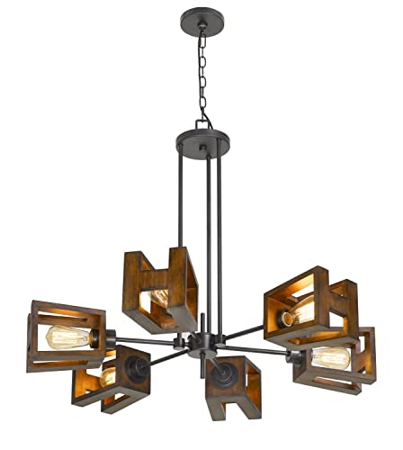 Cal Lighting Fx-3739-6 Transitional Six Light Chandelier From Biel Collection In Bronze/Dark Finish, 35.00 Inches