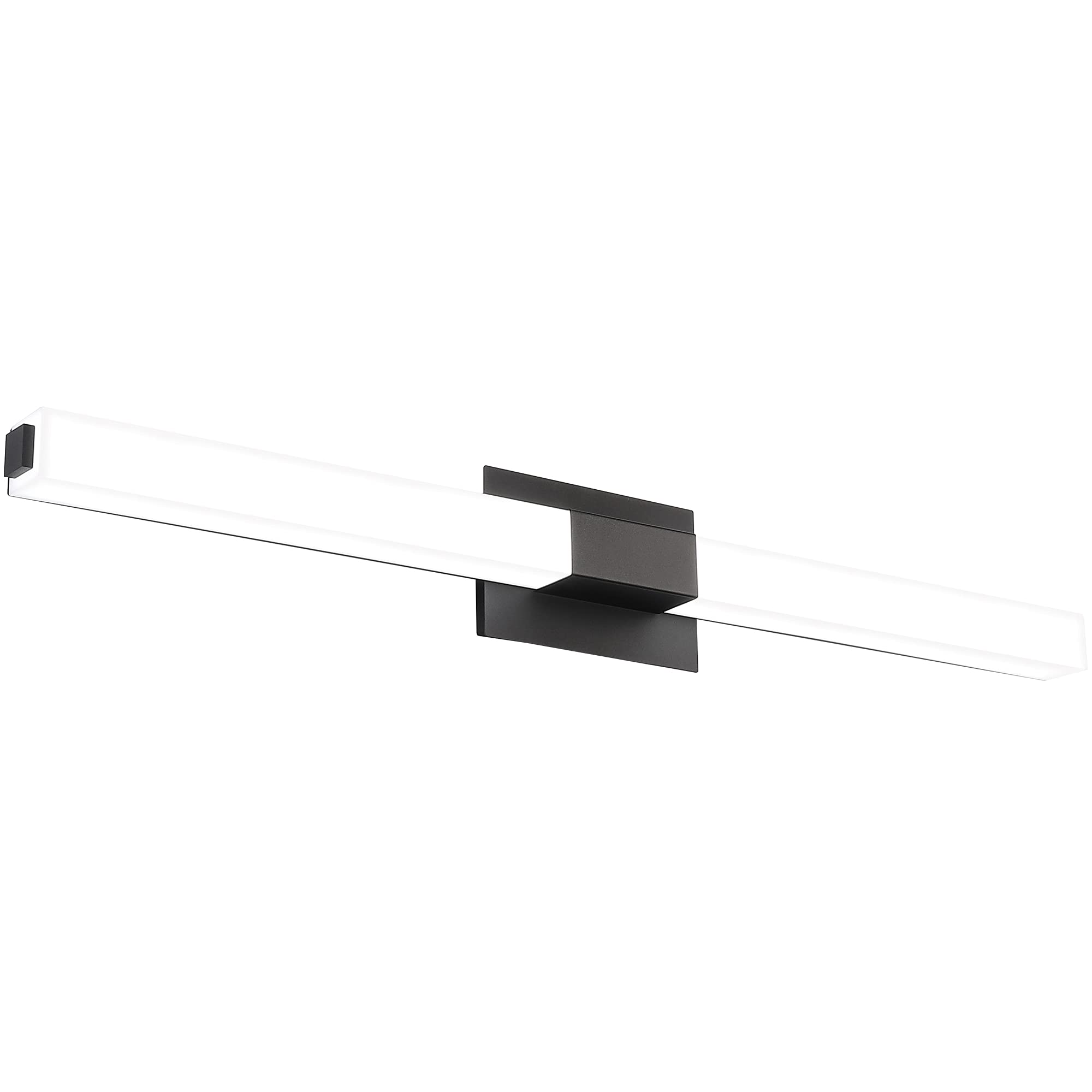 ZUZITO LED Bathroom Light Fixture 39.4in Matte Black Dimmable Acrylic Wall Light 6000K Bright Cool White