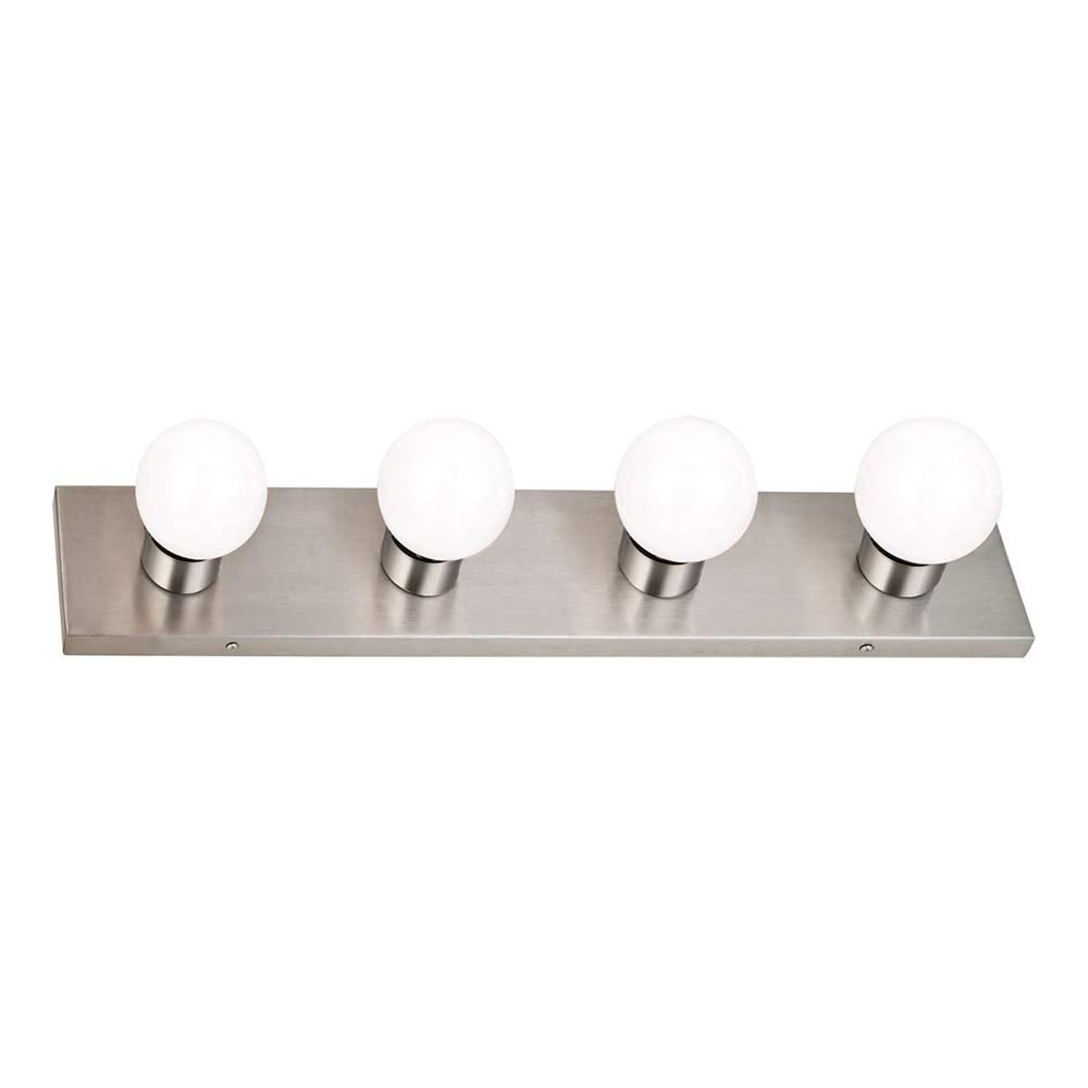 Design House 519298 Contemporary 4-Light Indoor Dimmable Fixture, Satin Nickel - Ideal For Bathroom & Vanity