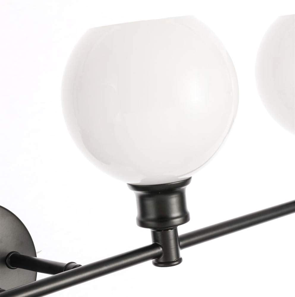 Living District Indoor Modern Home Decorative Bright Ceiling Collier 4 Light Black and Frosted White Glass Wall Sconce