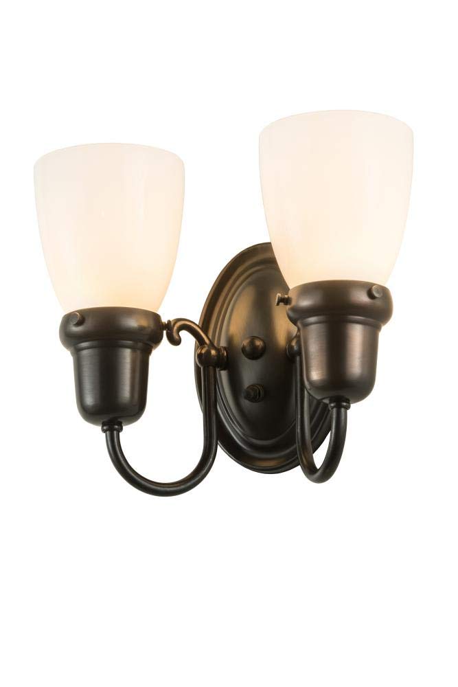 Meyda Tiffany 188456 Transitional Two Light Wall Sconce from Revival Collection in Craftsman Brown Finish  36.00 inches