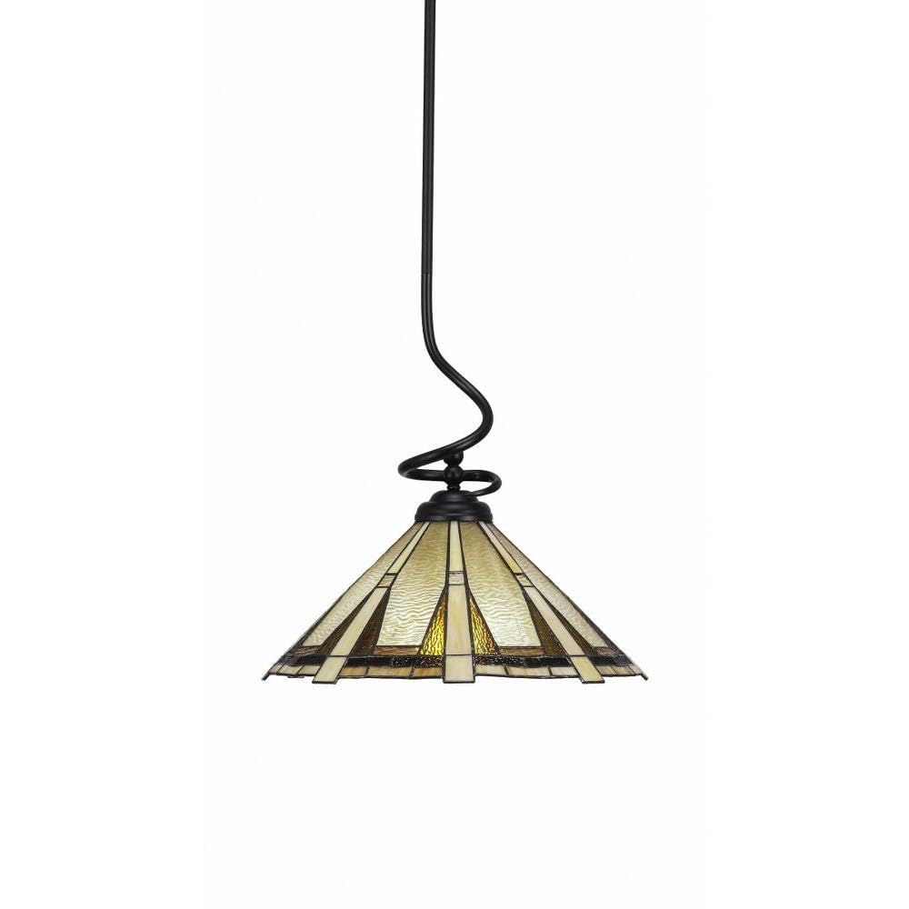 Toltec Lighting Capri 1 Light Pendant in Matte Black (900-MB-934)