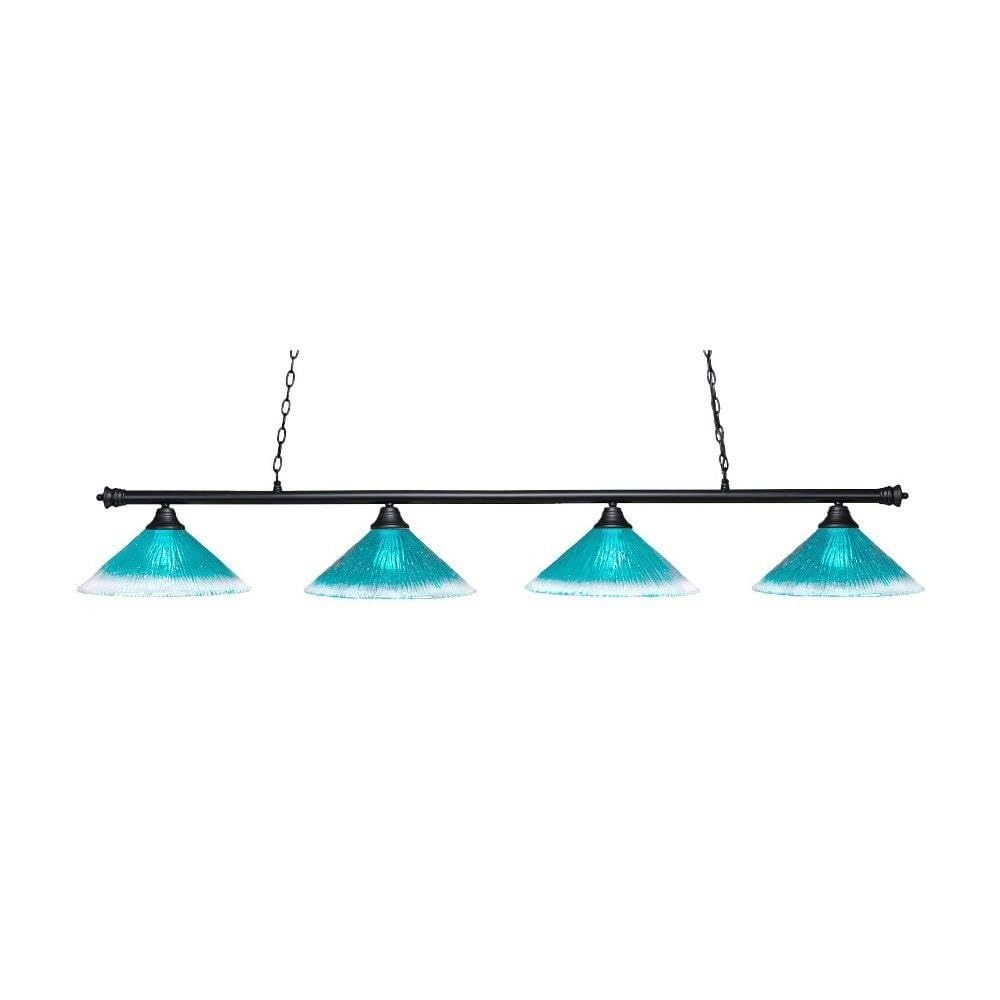 Toltec Lighting Oxford 4 Light Island in Matte Black (374-MB-715)